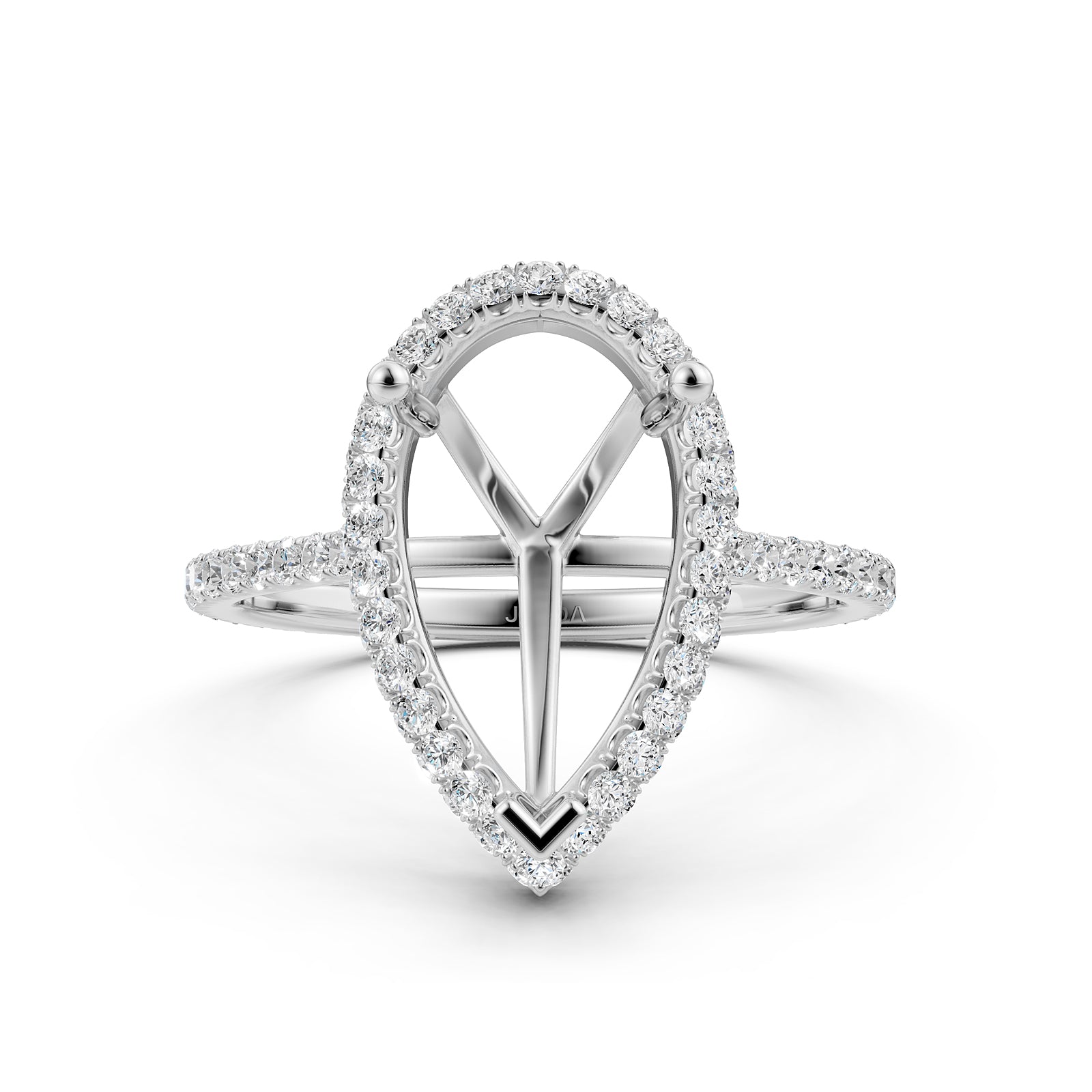 Double Halo Semi Mount Lab Grown Diamond Engagement Ring 0.53 Ct.